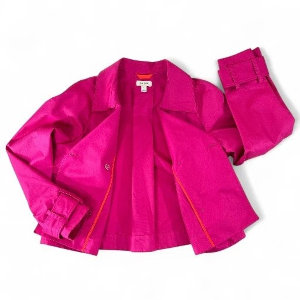 ON 34th Women's L Pink Double Breasted Short Trench Coat Cute NWOT - Picture 9 of 10